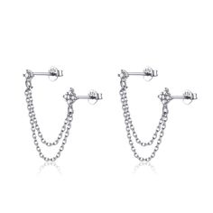 PRICES MAY VARY. Double Piercing Earrings Silver Gold: made of real 925 sterling silver, with white gold or 18k yellow gold plated, AAA cubic zirconia stone paved, high quality material, nickel and lead free. Small Cubic Zirconia Double Stud Earrings: about 3.5mm and 2.5mm Stone Size, 33mm chain length. Cute Chain Link Dangling Stud Earrings For Double Piercing Holes, Minimalist. For Chain Earrings Lovers, Add It To Your Chain Earrings Collection. Great Gift For Mum, Daughter, Sister, Friends an Connected Earrings, Lobe Cuff, Double Piercing Earrings, Double Stud Earrings, Double Stud, Mum Daughter, Double Piercing, Piercing Earrings, Sister Friends