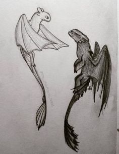 a drawing of two fish and a dragon