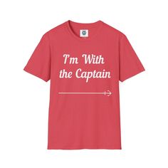 I'm With the Captain Nautical Softstyle Sailing T-shirt, Boat Shift, Sailing Crew Shirt, Crew Gift, Boat Gift - Etsy Red Sporty Crew Neck T-shirt, Nautical Cotton Crew Neck Top, Cotton Nautical Crew Neck Tops, Nautical Cotton T-shirt For Sailing, Nautical T-shirt With Graphic Print For Sailing, Casual Cotton T-shirt For Sailing, Nautical Graphic Print T-shirt For Sailing, Nautical White Crew Neck T-shirt, White Nautical Crew Neck T-shirt