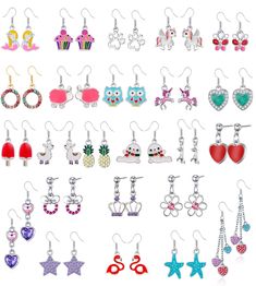 PRICES MAY VARY. ✦BRIGHT & VIBRANT IN COLOR✦Price for 24 pairs of cute dangle earrings in all, versatile styles and colors give you more options for different outfits. Such as purple CZ earring,star dangle earrings, flower earring, heart shape earring, Flamingl earring , mouse earrings, Mermaid earrings and ice cream earrings for beach vacation, cake earrings and crown earrings for birthday party, horse earrings, Christmas earrings for girls ect. ✦UNIQUE EARRINGS& LIVELY & CUTE STYLE✦These lovel Cute Dangle Earrings, Cream Earrings, Crown Earrings, Horse Earrings, Mermaid Earrings, Earrings For Girls, Birthday Gifts For Teens, Kids Earrings, Heart Shaped Earrings