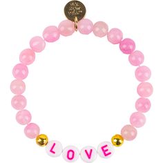 Pink Gemstone bracelet with white acrylic letter beads. Customize this bracelet with any word you want! Made to order in California, Please allow additional days for customizing this product. Bracelet size is 6.5". ** Please note, customized bracelets are final sale. | Little Miss Zoe | Women's 14K Gold Filled Gemstone Customizable Bracelet, (Pink, One Size) | Maisonette collects the best children’s products from around the world (unlike Zulily, Etsy, The Tot, Farfetch Kids, Childrensalon, Crate and Kids, Kohls, Wayfair, Buy Buy Baby, Nordstroms, Mini Boden, J.Crew Factory, or PotteryBarn Kids), creating a curated shopping experience for you. Think of us as your shortcut to fashion for litte ones! Valentine's Day Pink Name Bracelet With Letter Beads, Custom Name Pink Jewelry For Everyday, Custom Name Pink Charm Bracelet, Everyday Pink Custom Name Jewelry, Pink Stretch Bracelet With Letter Beads For Valentine's Day, Pink Charm Bracelet With Letter Beads For Everyday, Everyday Pink Charm Bracelet With Letter Beads, Pink Letter Beads Charm Bracelet For Everyday, Customized Bracelets