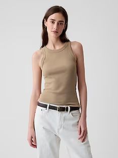 Women's T-Shirts & Tank Tops | Gap Chic Sleeveless Tops By Gap, Chic Sleeveless Gap Tops, Trendy Gap Tank Top For Summer, Trendy Gap Summer Tank Top, Trendy Gap Tank Top For Spring, Gap Sleeveless Tops For Everyday Wear, Sleeveless Gap Tops For Everyday, Sleeveless Everyday Tops By Gap, Trendy Fitted Tank Top From Gap