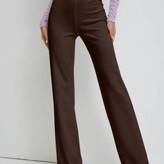 Good Condition Chic Brown Mid-rise Bottoms, Trendy Brown Bottoms For Business Casual, Chic High Rise Brown Bottoms, Chic Mid-rise Brown Pants, Chic Brown Mid-rise Pants, High Rise Brown Bottoms For Workwear, New Pant, Pants Color, Pant Jumpsuit