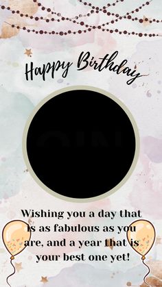 a happy birthday card with balloons on it