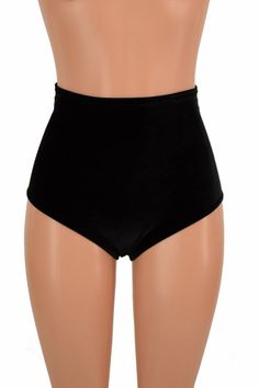 High Waist "Siren" Hot Pants in Black Velvet Spandex Rave Festival Clubwear Sexy - 155296 Mario E Luigi, Lilo E Stitch, Rave Festival, Chewbacca, Rave Wear, Olive Branch, Skorts, High Waisted Shorts, Black Velvet