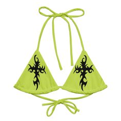 Check out our Cross Collection here: https://www.etsy.com/shop/GDSLabel?ref=seller-platform-mcnav&search_query=cross+jesus Get ready for the summer season with this eco-friendly All-Over Print Recycled Padded String Bikini Top. The top is made from soft recycled polyester, with UPF 50+ and versatile, stretchy straps ready for styling. Grab one today and pair it with a swim-ready outfit. * Flexible and adjustable straps * Soft and stretchy material with UPF 50+ * Sizes up to 6XL * Removable paddi Rave Swimwear For Summer Vacation, Rave Festival Swimwear With Triangle Top, Rave Festival Triangle Top Swimwear, Rave Swimwear For Beach Festival, Rave Festival Swimwear For Beach Season, Rave Style Swimwear For Beach Festival, Y2k Summer Beach Swimwear, Christian Symbol Tattoo, Tattoo Jesus