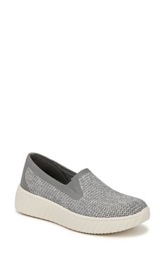 A knit upper adds contemporary appeal to a slip-on sneaker grounded by a cushioned footbed and chunky platform sole. 1 1/2" heel; 1 1/4" platform Slip-on style with elastic gore insets Cushioned footbed with arch support Treated with antimicrobial technology to keep you feeling fresh and dry Textile upper and lining/synthetic sole Imported Casual Gray Platform Sneakers, Gray Synthetic Slip-on Sneakers With Textured Sole, Gray Slip-ons With Textured Sole, Comfortable Low-top Slip-on Sneakers With Woven Sole, Comfortable Slip-on Sneakers With Woven Sole, Comfortable Textile Sneakers With Textured Footbed, Modern Slip-ons With Textured Footbed, Comfortable Slip-on Platform Sneakers, Comfortable Synthetic Platform Slip-ons