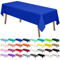 an image of a blue table cloth with different colors on the top and below it