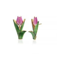 The most known meaning of tulips is perfect and deep love. As tulips are a classic flower that has been loved by many for centuries they have been attached with the meaning of love. As tulips bloom at the beginning of spring they also have a profound spiritual meaning of rebirth. These earrings are handmade with 22K gold plated brass and enamel. These nickel free earrings are for pierced ears. They come as a pair with both butterfly and silicone earring backs. These beautiful earrings come with the Milou Jewelry box For avoiding damage to your jewels, take care that they do not contact hard chemicals. In order to prevent friction and contact origin minor damages, keep the jewels you are not using in their original package or in a protective casing. In order to keep your jewels clean, wipe Tulips Bloom, Tulips Meaning, The Meaning Of Love, Classic Flower, Beginning Of Spring, Purple Tulips, August Birthstone Jewelry, July Birthstone Jewelry, Tulip Flower