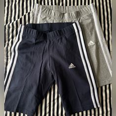 2 Pairs Of Adidas Exercise Shorts, Light Gray And Dark Blue, Size Small Cheap Adidas Shorts With Three Stripes, Exercise Shorts, Grey Adidas, Workout Shorts, Adidas Women, Blue Gray, Light Gray, Blue Grey, Light Grey