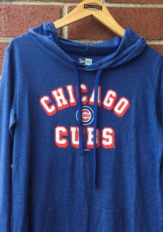 Chicago Cubs Womens Blue Burnout Wash Hooded Sweatshirt - 88884237 Casual Sports Hoodie With Drawstring, Leisure Long Sleeve Hoodie With Drawstring, Blue Streetwear Hoodie With Drawstring, Casual Hoodie With Drawstring For Leisure, Cotton Hoodie With Drawstring For Leisure, Casual Sports Top With Drawstring Hood, Blue Drawstring Hoodie Sweatshirt, Casual Drawstring Sweatshirt For Sports, Casual Drawstring Sports Sweatshirt