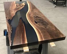 a table made out of wood and metal