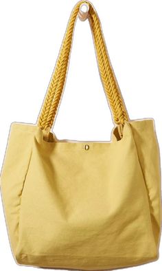 Casual Yellow Beach Shoulder Bag, Casual Yellow Shoulder Beach Bag, Casual Yellow Shoulder Bag With Braided Handles, Yellow Canvas Bags With Large Capacity, Yellow Canvas Bag With Large Capacity For Daily Use, Large Capacity Yellow Canvas Bag, Trendy Yellow Canvas Shoulder Bag, Casual Yellow Beach Bag For Shopping, Yellow Canvas Bag For Spring Travel