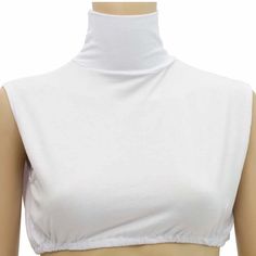 Nwt Sleeveless Turtle Neck Crop Top Perfect To Wear Under Your Clothes Or Just As It Looks Great With Anything U Wear In Black And White Let Me Know Which Colors You Would Like. Stretch White Crop Top Vest, White Stretch Crop Top, White Stretch Vest Crop Top, White High Neck Cotton Top, White High-neck Crop Top For Spring, White High Neck Crop Top For Spring, Fitted White Vest Top, White Fitted High Neck Tank Top, Fitted White Sleeveless Blouse