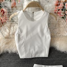 White A line two pieces dress fashion dress Material: blended Color: white Size(cm): S, M, L Top S length 37 bust 80 M length 38 bust 84 L length 39 bust 88 Skirt S length 92 waist 66 M length 93 waist 70 L length 94 waist 74 Two Pieces Dress, Dress Material, Two Piece Dress, Piece Dress, Dress Fashion, Dress Materials, Two Pieces, Basic Tank Top, Sleeveless Top