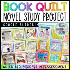 the book quilt novel study project for google slides and an editable, creative assignment