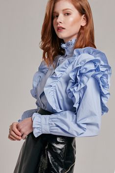 Ellie High Neck Ruffle Blouse #fashionista#fashionblogger  #fashionblog#fashionable #fashionstyle#styleblogger#styleblog#streetstyle#streetwear #streetfashion#inspiration#trend#trendy #trends #trendalert#photooftheday #styleoftheday #stylegram #lookbook#lookoftheday  #whatiwore #lovethislook #festival #ootd#ootdfashion#springlooks#swimwears Luxury Traditional Blouse With Ruffles, Luxury Multicolor Ruffled Tops, Luxury Dress With Ruffles And Ruffled Collar, Luxury Ruffled Elegant Shirt, Luxury High Neck Blouse For Fall, Luxury Glamorous Blouse With Ruffles, Luxury Designer Ruffled Sets, Luxury Designer Blouse Piece With Ruffles, Luxury Feminine Dress With Ruffled Collar