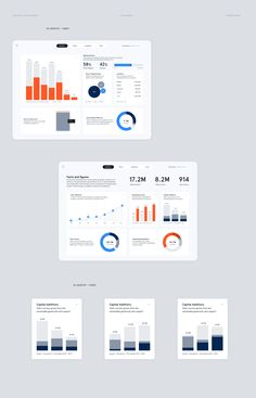 an info board with graphs, pies and bar graphs on the front page is shown