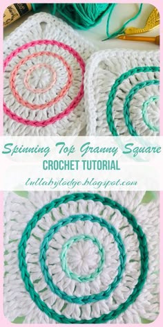 the crochet granny square has been made with yarn and is ready to be used for