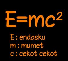 an orange and black image with the word e = mc2 written in it's center