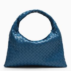 Small Bottega Veneta handbag in Deep pacific-coloured leather, Intrecciato pattern. Model with top handle, tone-on-tone interior and zipped pocket. Luxury Blue Bag With Round Handle, Luxury Blue Bags With Round Handle, Blue Rectangular Bag With Intrecciato Weave, Blue Bags With Intrecciato Weave For Daily Use, Blue Intrecciato Weave Bag For Daily Use, Chic Blue Bag With Intrecciato Weave, Designer Blue Bags With Braided Handles, Designer Blue Shoulder Bag With Braided Handles, Luxury Handheld Satchel With Braided Handles