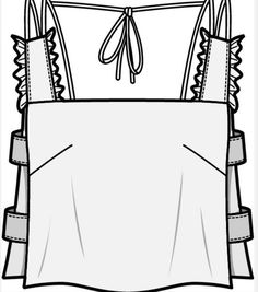 an apron with ties hanging from it