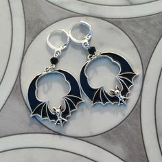 Gothic Bat Earrings  Handmade Made to order Earrings Goth, Trad Goth, Goth Earrings, Bat Earrings, Goth Jewelry, Hypoallergenic Earrings, Gothic Jewelry, Earrings Handmade, Jewelry Earrings Dangle