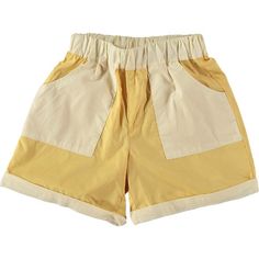 Poplin wide shorts, with contrasting lateral pockets and elastic on waist. | Coco Au Lait | Vintage Contrast Lateral Pocket Wide Shorts, Yellow (Cream, Size 2Y) | Maisonette collects the best children’s products from around the world (unlike Zulily, Etsy, The Tot, Farfetch Kids, Childrensalon, Crate and Kids, Kohls, Wayfair, Buy Buy Baby, Nordstroms, Mini Boden, J.Crew Factory, or PotteryBarn Kids), creating a curated shopping experience for you. Think of us as your shortcut to fashion for litte Beige Summer Bottoms With Patch Pockets, Beige Bottoms With Patch Pockets For Summer, Summer Shorts With Patch Pockets, Yellow Cotton Shorts With Pockets, Summer High-waisted Shorts With Patch Pockets, Beige Shorts With Side Pockets For Summer, Beige Patch Pocket Shorts For Summer, Beige Summer Shorts With Patch Pockets, Beige Relaxed Fit Shorts With Patch Pockets