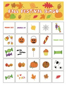 Fall Festival Bible Bingo Game - Children's Ministry Deals Church Harvest Festival, Fall Festival Crafts, Bible Bingo, Fall Festival Activities, Classroom Party Games, Childrens Ministry Deals, Fall Festival Games, Bible Learning, Childrens Ministry Curriculum