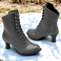 Category:Boots; Upper Materials:PU Leather,PU; Embellishment:Lace-up; Season:Fall,Winter; Heel Type:Kitten Heel,Cuban Heel; Gender:Women's; Activity:Walking; Toe Shape:Pointed Toe; Type:Booties Ankle Boots; Style:Vintage,Casual,Elegant; Heel Height(inch):3-4; Outsole Materials:Rubber; Occasion:Daily,Outdoor; Closure Type:Zipper; Pattern:Solid Colored; Production mode:Self-produce; 2024 Trends:Plus Size,Lace Up Boots; Foot Length:; Foot Width:; Size chart date source:Provided by Supplier.; US Size:null; UK Size:14.5; EU Size:50