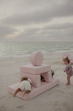 The Modular Pillow Stack - Lauren's Pink Stripe | Business & Pleasure Co. Baby Play Area, Outdoor Soiree, Play Sofa, Pillow Stack, Outdoor Comfort, Read A Book, Quiet Area, Cozy Reading Nook, Beach Umbrella