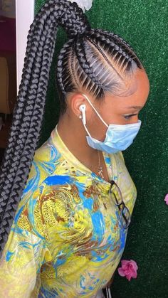 Hairstyle Homecoming, Feed In Braids Ponytail, Cornrow Ponytail, Twisted Hair, Feed In Braids Hairstyles, Goddess Braids Hairstyles, African Hair Braiding Styles, Braided Cornrow Hairstyles, Box Braids Hairstyles For Black Women