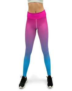 Super soft, stretchy and comfortable yoga pants in Ombre Pink to Blue colored print. 100% sewed by hand with care and is made of 82% polyester and 18% spandex. 4-way Stretch Leggings For Pilates, Yoga Leggings With 4-way Stretch, Blue Comfort Stretch Moisture-wicking Pants, Comfort Stretch, Moisture-wicking Blue Pants, Compression Yoga Pants With Elastic Waistband, Multicolor Casual Leggings For Training, Multicolor Moisture-wicking Gym Bottoms, Pink Moisture-wicking Full-length Pants, Multicolor Casual Training Leggings