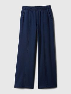 Seamed Wide-Leg Sweatpants | Gap Wide Sweatpants, Colored Sweatpants, Navy Sweatpants, Blue Sweatpants, Wide Leg Sweatpants, Cotton Sweatpants, Gift List, Clothing Rack, Christmas Wishlist