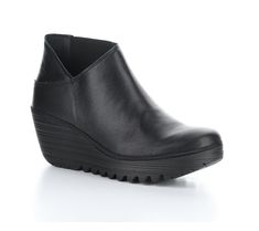 Step up your footwear game with these wedge-heeled ankle boots boasting a luxe leather finish. Elastic gore side panels makes slipping them on and off a breeze. From Fly London. Womens Leather Booties, Leather Finish, Fly London, V Cuts, Side Panels, Heeled Ankle Boots, Leather Booties, Panel Siding, Step Up