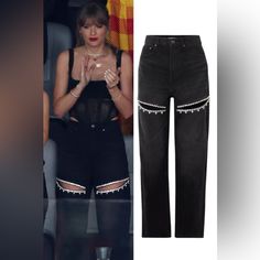 taylor swift's black studded jeans