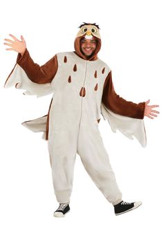 a man in a costume that looks like a dog with his arms out and eyes wide open