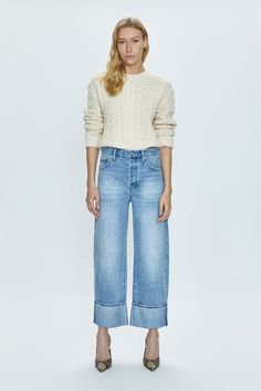 Ryder High Rise Cuffed - Essex Cropped Light Wash Flare Jeans For Fall, Light Wash Cropped Jeans For Fall, Cropped Light Wash Jeans For Fall, Fall Cropped Jeans With Frayed Hem And Relaxed Fit, Light Wash Wide Leg Cropped Jeans For Fall, Fall Light Wash Wide Leg Cropped Jeans, Medium Wash Cropped Jeans With Frayed Hem, Fall Light Wash Cropped Jeans With Five Pockets, Spring Rigid Denim Flare Jeans With Straight Hem