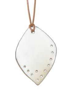 Breathe Necklace (two colors) – Dana Brynn Jewelry Handmade White Necklace For Everyday Use, Handmade White Necklace For Everyday, Artisan White Necklace With Large Pendant, Chic White Handmade Necklace, Modern White Teardrop Necklace, Unique White Long Necklace, Handmade White Jewelry For Everyday Use, Unique White Adjustable Necklace, White Artisan Jewelry With Large Pendant