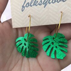 Original design, laser cut acrylic earrings on nickel free hooks. Laser Cut Acrylic Earrings, Acrylic Cut Earrings, Planar Acrylic Earring, Trendy Green Leaf-shaped Jewelry, Plexiglass Earrings, Acrylic Earrings Laser Cut, Hawaiian Acrylic Earring, Laser Cut Jewelry Acrylic, Laser Cut Earrings Acrylics