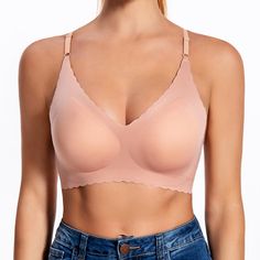 PRICES MAY VARY. 68.9% Polyester, 31.1% Elastane Imported Pull-On closure Machine Wash 【Comfortable Seamless Bra】Our bralettes are made of upgrade materials. They are more soft and breathable, light as cloud, feels non restrictive while also with supporting. It’s a real invisible comfort seamless bra, the bras truly disappears under clothes. 【High Eelastic】Adopt high-elastic fabric, glue dispensing technology instead of traditional sewing technology, high elastic on all sides, free extension. 【U Underwire Bras, Bra For Women, Fabric Glue, Everyday Bra, Seamless Bra, Elastic Fabric, Amazon Women, Underwire Bra, Dusty Pink