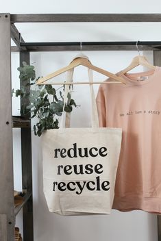 We love doing our part to reduce and reuse every time we carry this hand printed bag. It is 100% cotton canvas, with a gusset bottom. Reduce Your Carbon Footprint, Recycled Tote, Save The Environment, Bag Quotes, Projets Cricut, Recycle Bag, Reduce Reuse Recycle, Recycled Canvas, Reduce Reuse