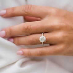 1.77 - 3.77 CT Cushion Solitaire Pave Moissanite Engagement Ring - crownmoissanite Cushion Moissanite Engagement Ring, Cushion Engagement Ring, Cushion Cut Moissanite, Moissanite Engagement Ring Solitaire, Engagement Ring Rose Gold, Pictures Poses, Pave Engagement Ring, Pave Band, Dream Engagement