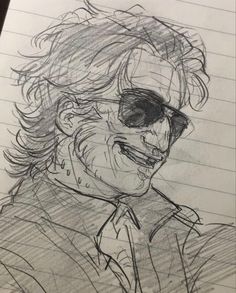 a drawing of a man with sunglasses and a tie