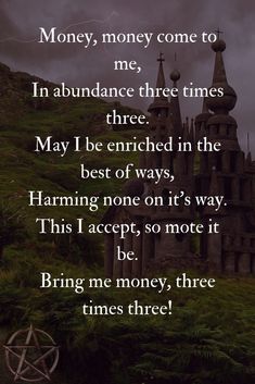 Money Spells Magic, Witchcraft Spells For Beginners, Money Spells That Work, Good Luck Spells, Spells For Beginners, Easy Spells, Witch Quotes, Attraction Spell, Luck Spells