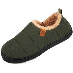 PRICES MAY VARY. STYLISH FUNCTIONAL SLIPPER: The quilted exterior with contrasting inner lining offers a distinctive style. The nylon fabric is splash-proof and dust-resistant, perfect for winter walks after snowfall, park dog-walking, and other outdoor activities. Machine washable for easy maintenance WARM AND COZY: These men's bedroom fuzzy slippers feature a simple and trendy sporty casual style, with a soft plush sherpa fleece lining for warmth and comfort, and memory foam insoles providing Sporty Casual Style, Foam House, Men's Bedroom, Men's Slippers, Outdoor Slippers, Fuzzy Slippers, Winter Walk, Sporty Casual, Warm Slippers