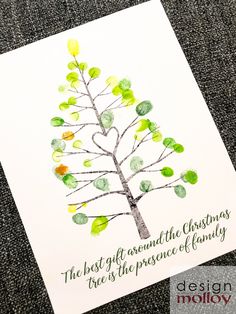 a christmas card with a tree on it