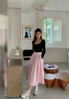 The perfect pink midi skirt for spring! With a pleated flare silhouette, side pockets and concealed back zipper, this skirt mixes and matches easily, and looks cute all day. Lined. S: 25" waist, 29.5" lengthM: 26.5" waist, 29.5" lengthL: 28" waist, 30" lengthXL: 29.5" waist, 30" length Midi Pink Skirt Outfit, Pink Pleated Feminine Maxi Skirt, Feminine Pink Pleated Maxi Skirt, Pink Skirt With Pockets For Spring, Pink Pleated Full Maxi Skirt, Chic Pink Full Pleated Skirt, Pink Full Maxi Skirt For Spring, Pink Pleated Flowy Maxi Skirt, Chic Pink Pleated Midi Skirt