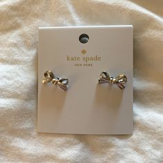 Silver Kate Spade Bow Earrings Elegant Kate Spade Earrings As Gift, Elegant Kate Spade Earrings For Gift, Silver Kate Spade Earrings Gift, Kate Spade Drop Earrings As Gift, Kate Spade Earrings Stud, Kate Spade Studs, Minnie Mouse Earrings, Spade Earrings, Red Studs