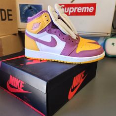 Nwt Jordan 1 Retro High Og Brotherhood (Gs) Size 4 Youth Womens 5.5 Color University Gold Bordeaux Shoes Jordan 1, Nike Shoes Women Fashion, Shoes Jordan, Kids Jordans, Nike Shoes Women, Jordan 1 Retro High, Jordan 1 Retro, Shoes Women, Jordan Shoes